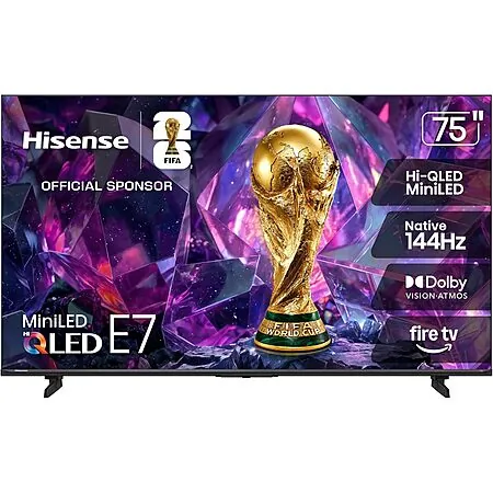 75" Hisense E7 Series Hi-QLED 144Hz MiniLED 4K Fire TV (2026)