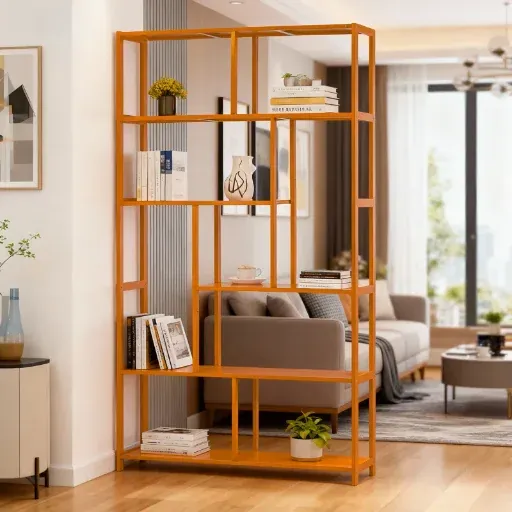 68.9" Ebern Designs 5-Tier Bamboo Etagere Bookcase
