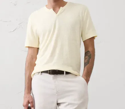 Banana Republic Standard-Fit Men's Linen-Blend Henley