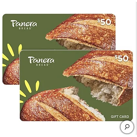 Costco Members: 2-Pk $50 Panera Bread eGift Card (Email Delivery)