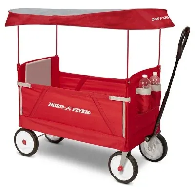 Radio Flyer 3-in-1 EZ Fold Wagon with Canopy - Red