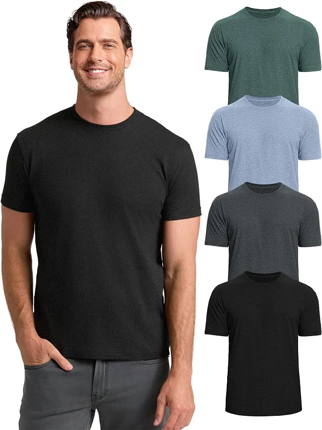 Men's 4-Pack Fitted Crew Neck T-Shirts