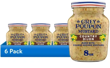 6-Pack 8oz Grey Poupon Country Dijon Coarse Ground Mustard