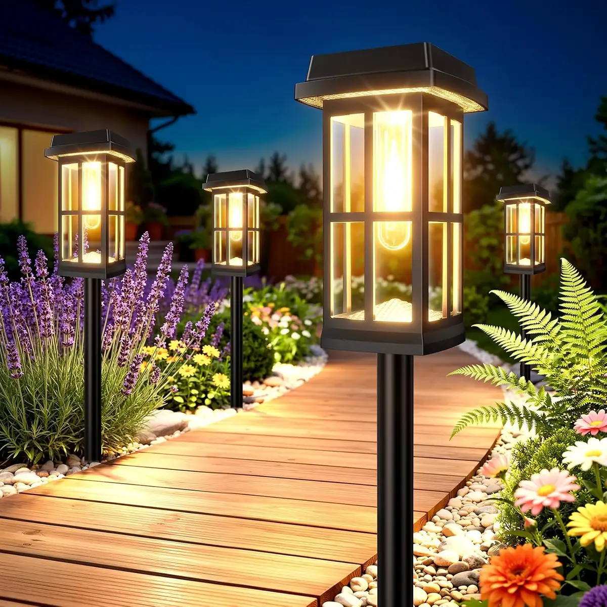 Solar Pathway Lights Outdoor Ahaorigin 8 Pack