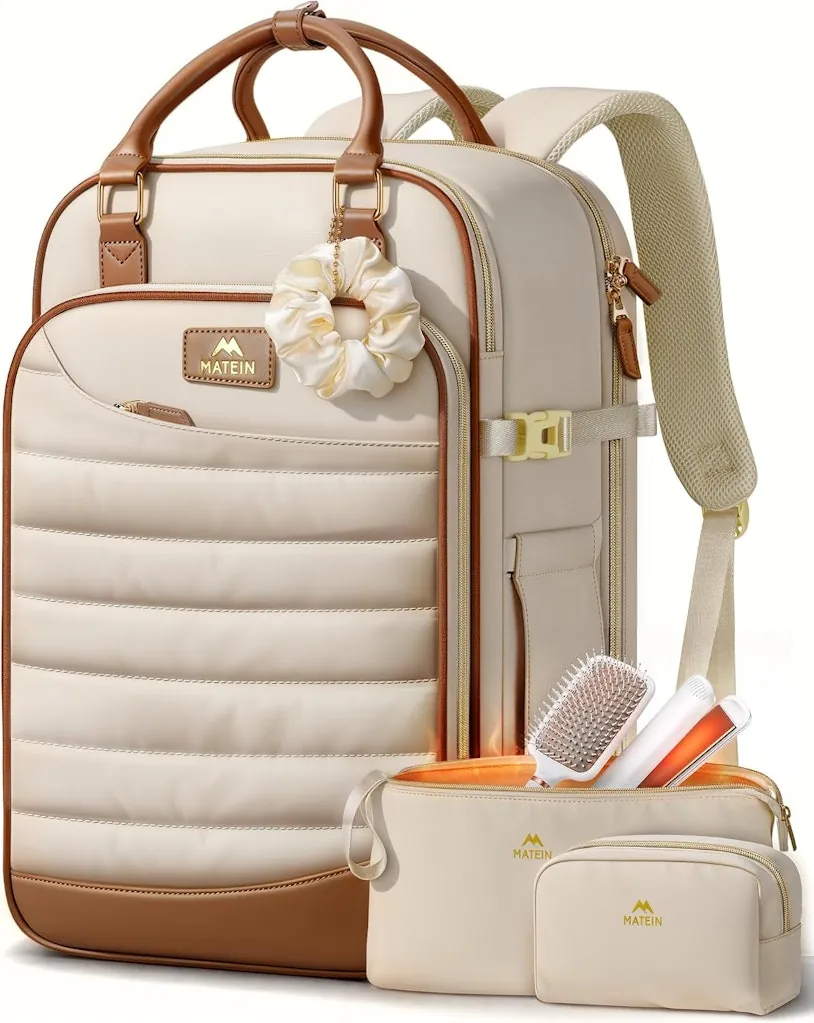 MATEIN HER Carry on Backpack with Hot Hair Travel Bag