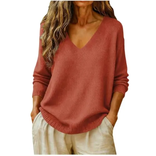 Women’s Long Sleeve V Neck Sweaters