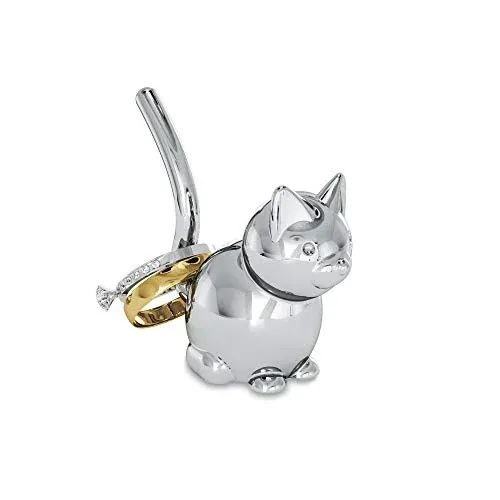 Chrome Cat Shaped Ring Holder