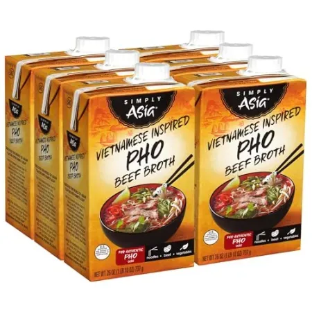 6-Pack 26oz Simply Asia Vietnamese Inspired Pho Beef Broth