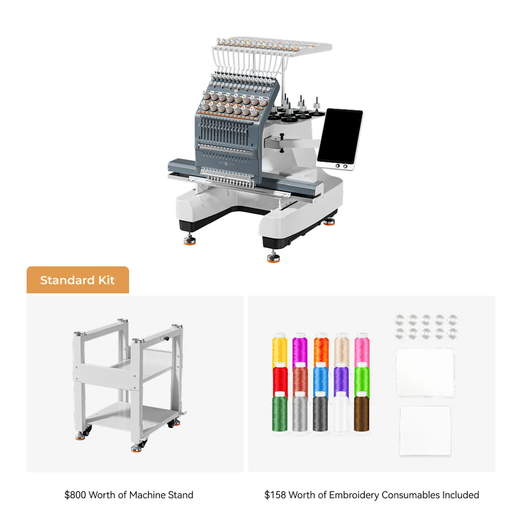 HTVRONT E15 15-Needle Embroidery Machine Kit