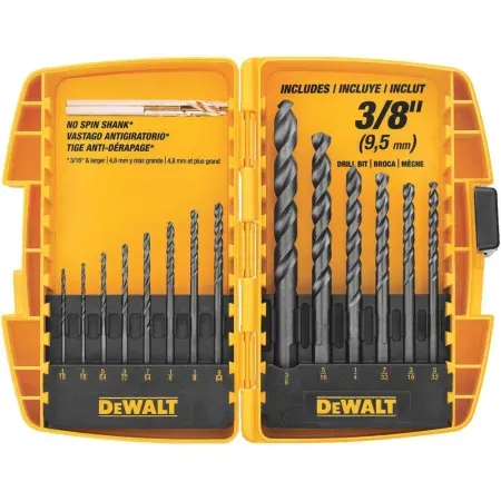 14-Piece DeWalt DW1162 Black Oxide Drill Bit Set