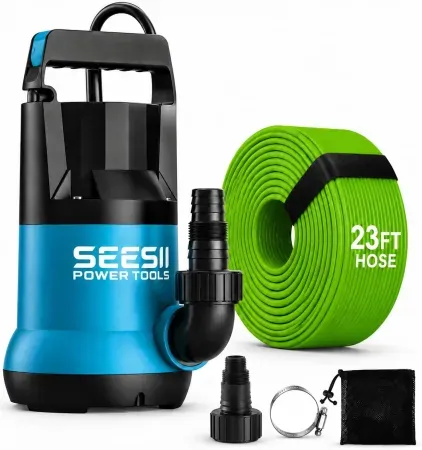 Seesii 1HP 4755 GPH Submersible Water Pump w/ 23' Hose