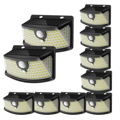 Aootek 120 LED Solar Motion Sensor Outdoor Lights 10-Pack