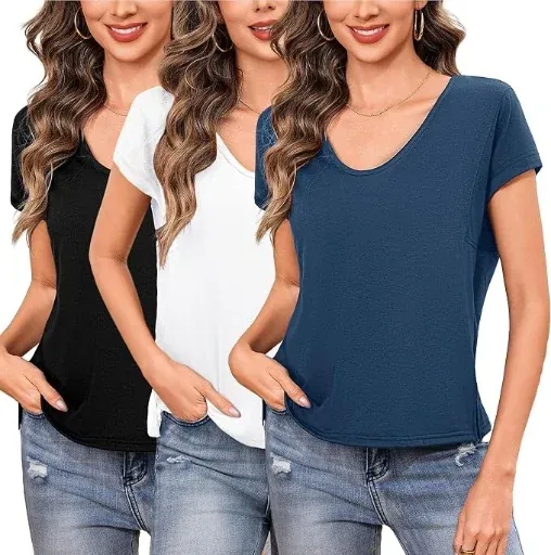 3 Pack Cap Sleeve Scoop Neck Tops