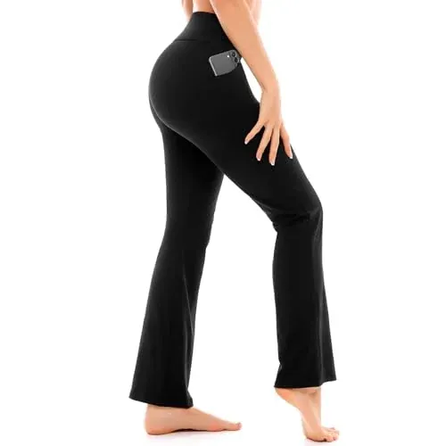 Walifrey Women's Flare Leggings w/ Pockets