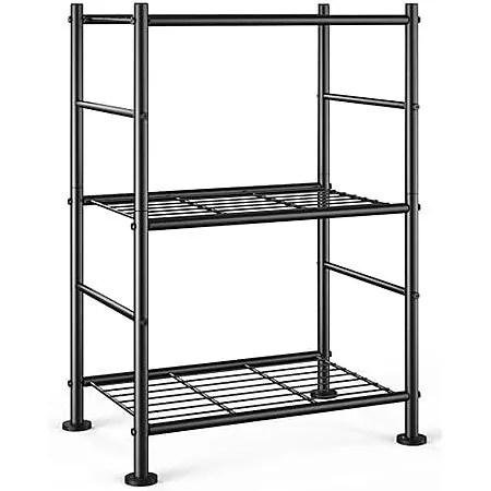 3-Tier Storage Organizer Shelf (18" x 12" x 30"; Black)