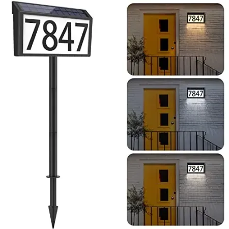 MAXvolador Solar Powered LED Illuminated Address Sign