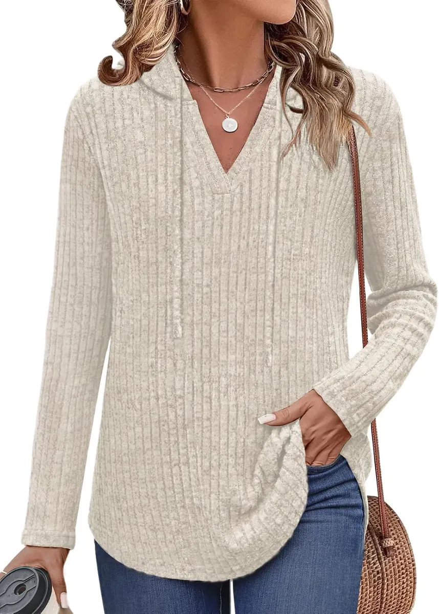Lylinan Women’s Long Sleeve Knit Hoodie Sweater