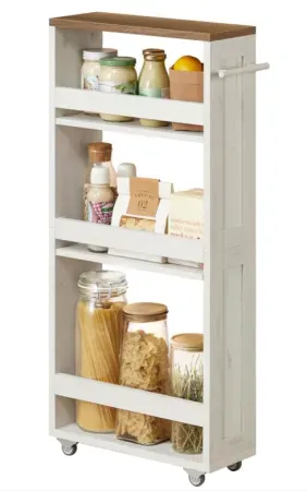 VASAGLE 4-Tier Slide-Out Storage Cart w/ Wheels