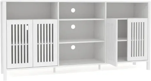 George Oliver Open Shelving Mid Century Modern TV Stand Media Console 65"