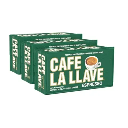 3-Pack Cafe La Llave Dark Roast Ground Espresso Coffee (16 oz each)