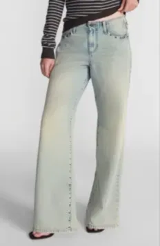 No Boundaries No Waist Baggy Jeans with Grommets