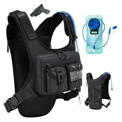 Criuage USA Patent Running Hydration Vest Backpack with 2.0L Water Bladder Bag