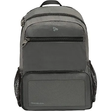Prime Members: 18.5L Travelon Anti-Theft Active Packable Backpack (Charcoal)