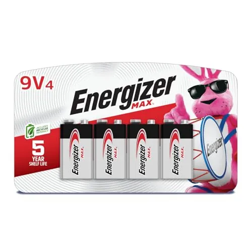 Energizer Alkaline MAX 9V Batteries 4-Pack