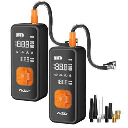 2-Pk 20,000mAh Zuzee Portable Tire Inflator, Flashlight & Power Bank