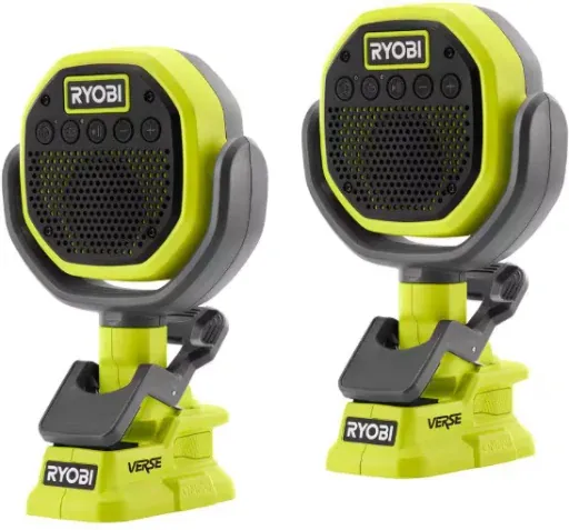Ryobi ONE+ 18V Cordless VERSE Clamp Speaker 2-Pack