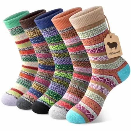 5-Pairs Justay Women's Wool Socks