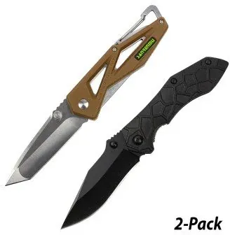 Sanrenmu 7 Series Tanto and Drop Point Folding Knife 2-Pack