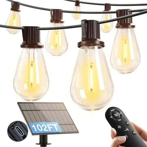 addlon Outdoor Solar String Lights 102FT