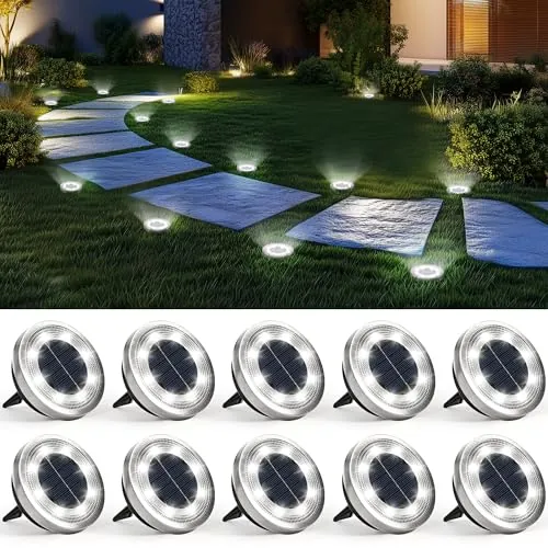SOLPEX Solar LED Ground Path Lights 10-Pack (Cool White)