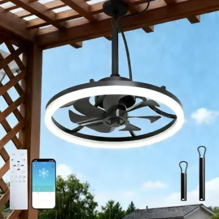 Seyxicnor 20'' Outdoor Ceiling Fan with Light