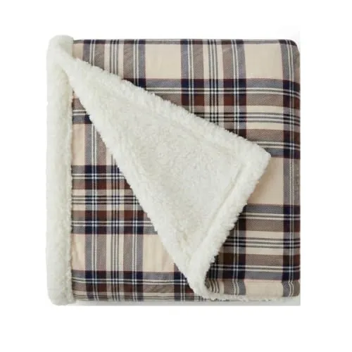 Eddie Bauer Reversible Sherpa & Brushed Fleece Blanket 50" x 60"