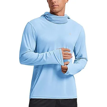 PINSPARK Men's UPF 50+ Long Sleeve Sun Hoodie w/ Mask (Various)