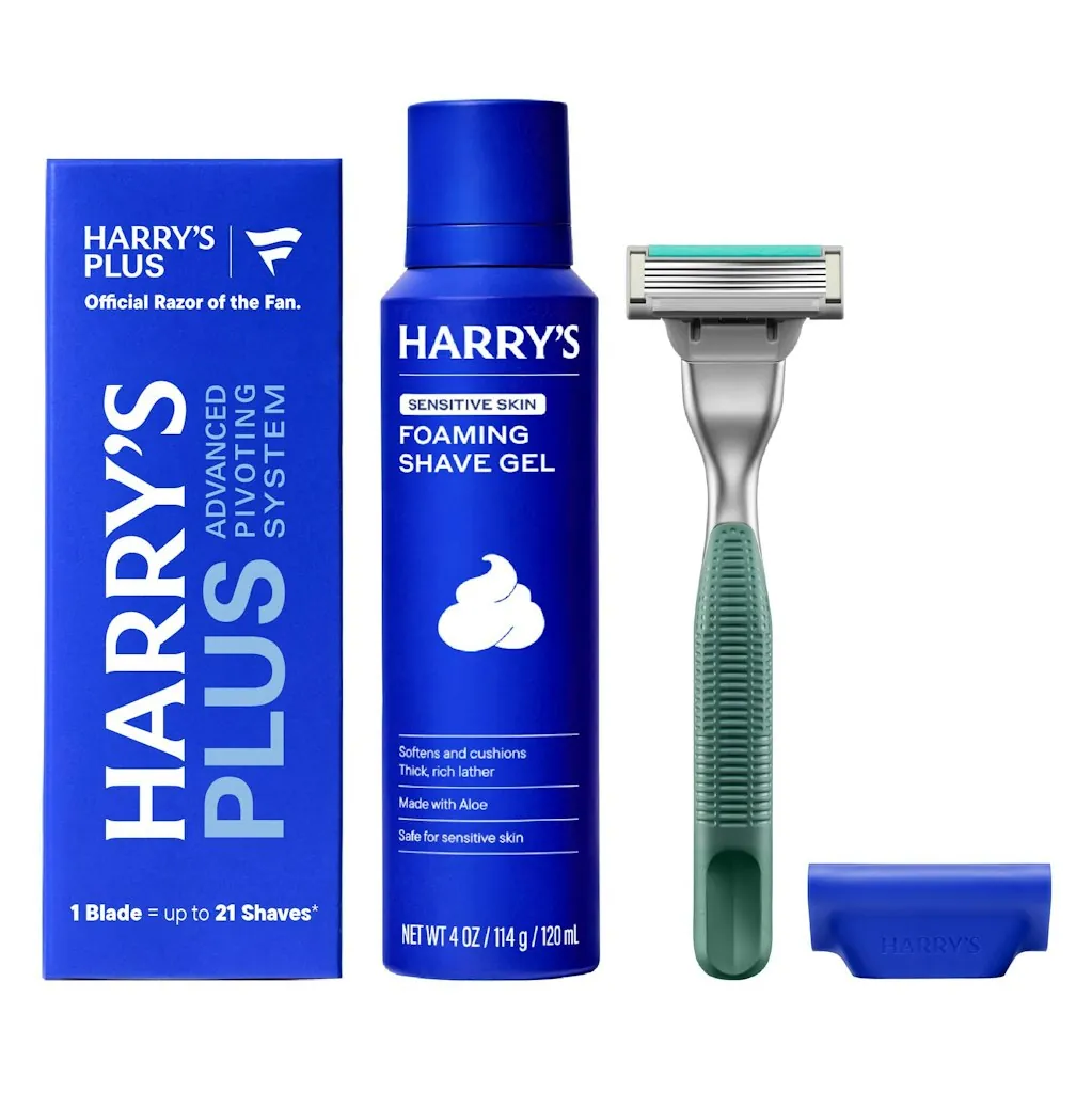 Harry's Plus Trial Shaving Kit w/ Handle, Blade Cartridge, & Shave Gel