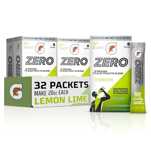 Gatorade Zero Sugar Powder 32-Count (Lemon Lime)