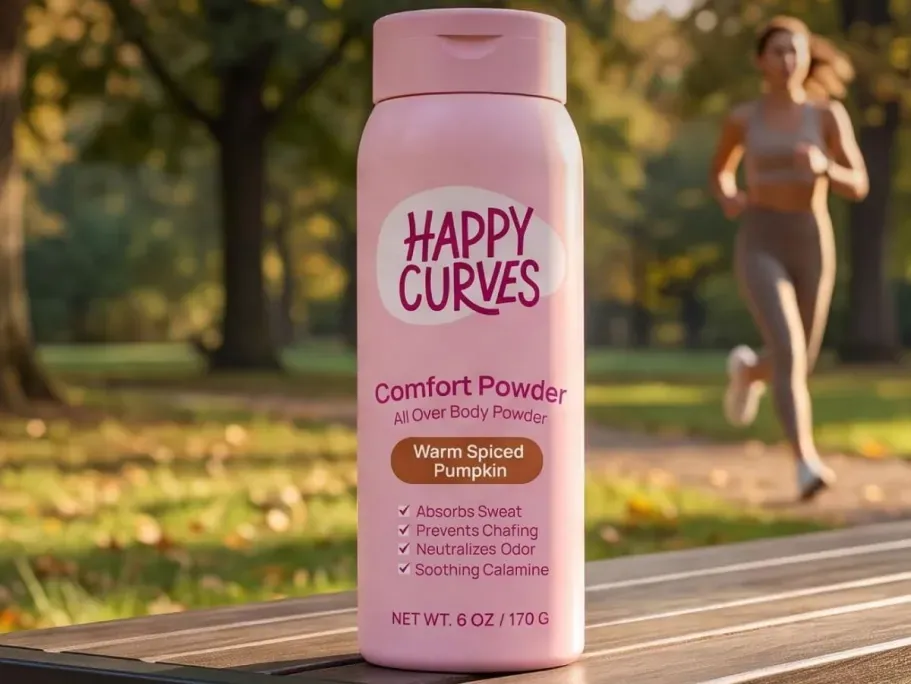 HAPPY CURVES Talc-Free Anti-Chafe Deodorant for Women in Warm Pumpkin Spice