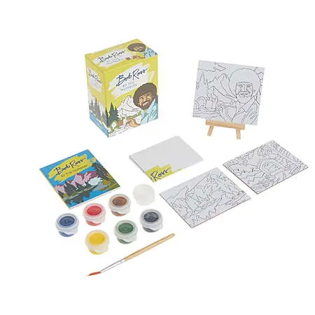 Prime Members: Bob Ross by the Numbers Miniature Canvas Painting Art Kit