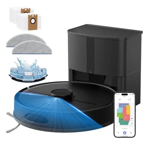 Azomabox Robot Vacuum and Mop with 8000Pa Suction and Self Empty Station