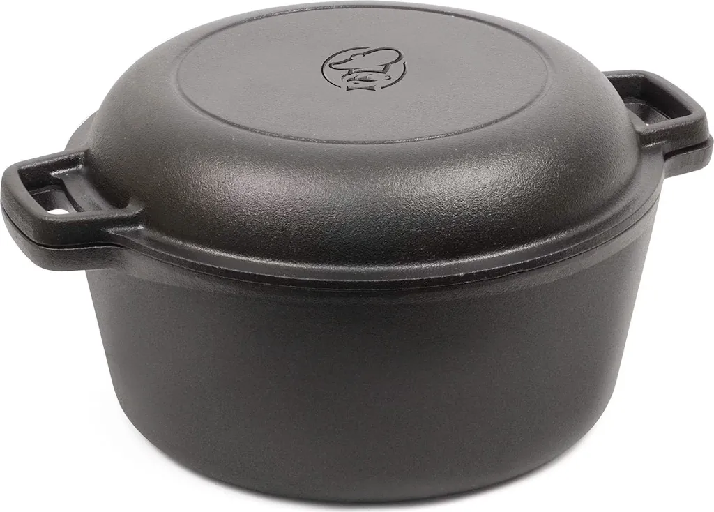 Commercial Chef 2-in-1 5-Qt. Cast Iron Dutch Oven