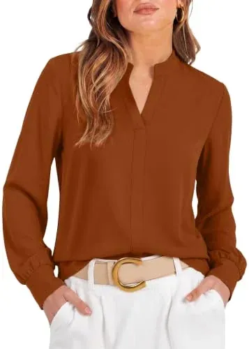 OFEEFAN Long Sleeve Blouses