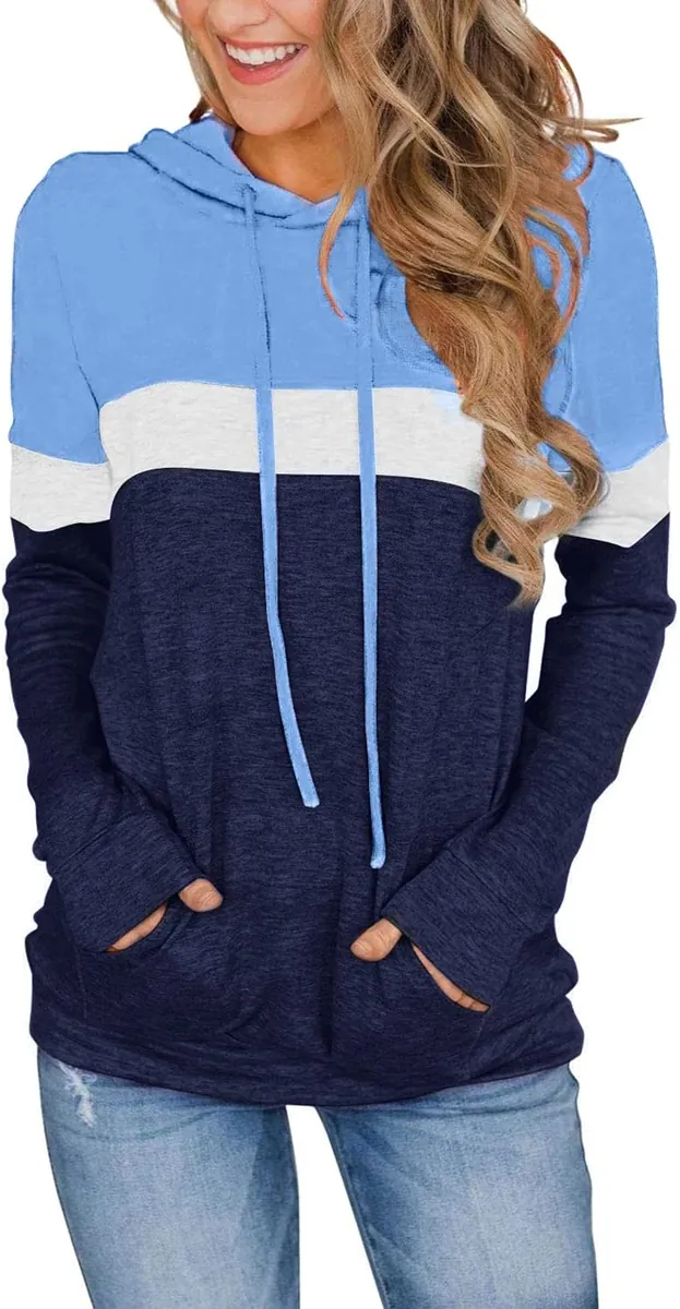 MIXSHE Women’s Color Block Lightweight Hoodie