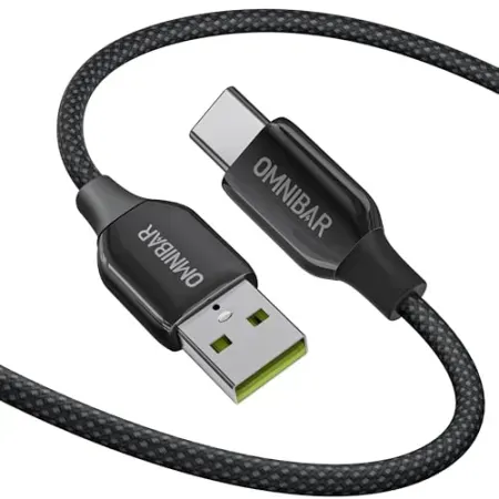Omnibar 6' USB-A to USB-C Braided Zinc Alloy Charging Cable