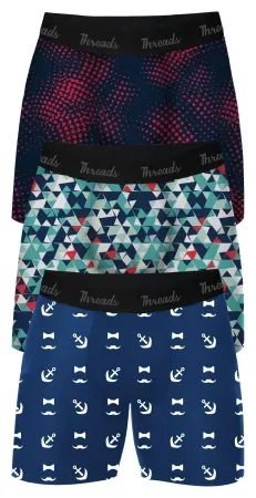3-Pack Threads Men's 6" Ultra-Soft Premium Boxer Briefs