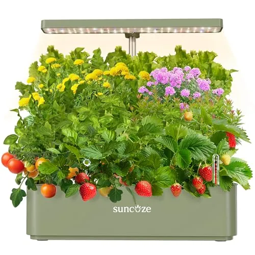 12-Pod 4L Indoor Hydroponics Growing System with 24W Full-Spectrum LED Grow Light (Green)