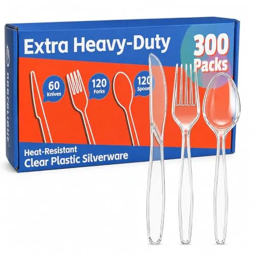 Extra Heavy Duty Plastic Silverware 300 Count