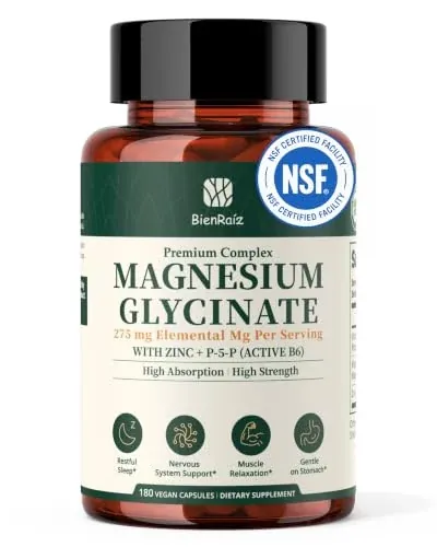 BienRaíz Magnesium Glycinate 275mg 180 Capsules